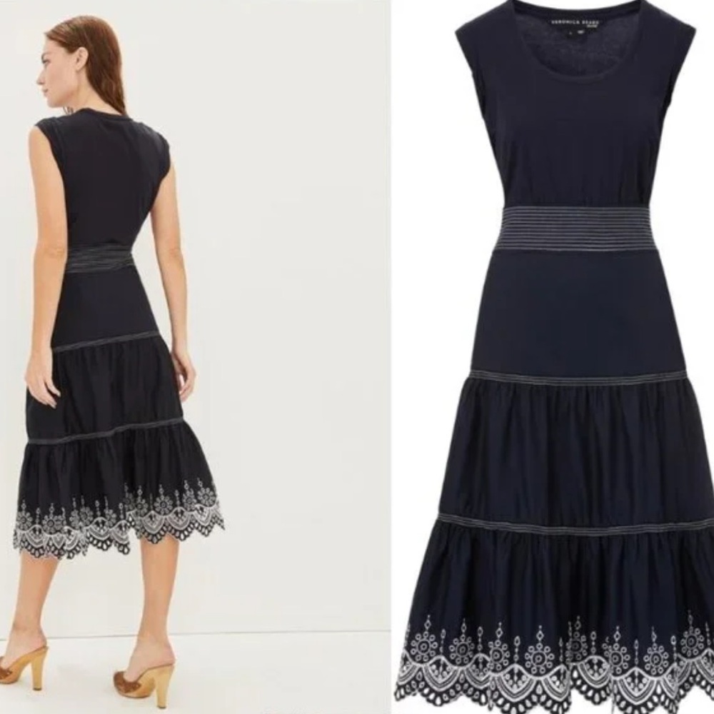 NWOT Veronica Beard  Dress with White Detailing